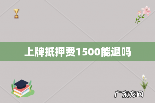 上牌抵押费1500能退吗