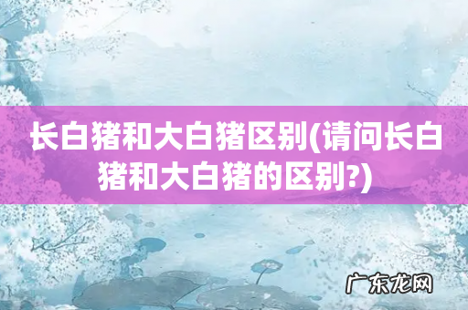 请问长白猪和大白猪的区别? 长白猪和大白猪区别