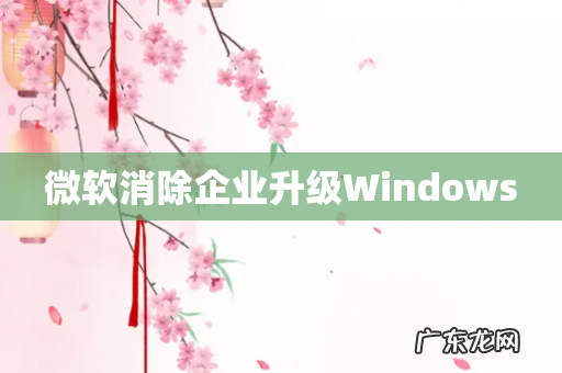 微软消除企业升级Windows