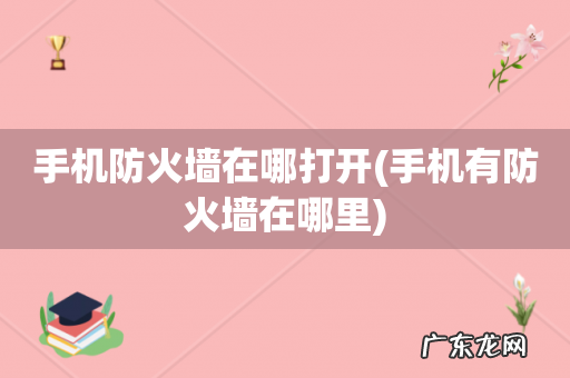 手机有防火墙在哪里 手机防火墙在哪打开