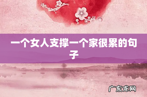 一个女人支撑一个家很累的句子