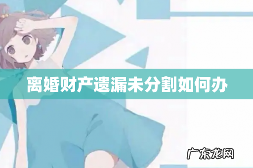 离婚财产遗漏未分割如何办