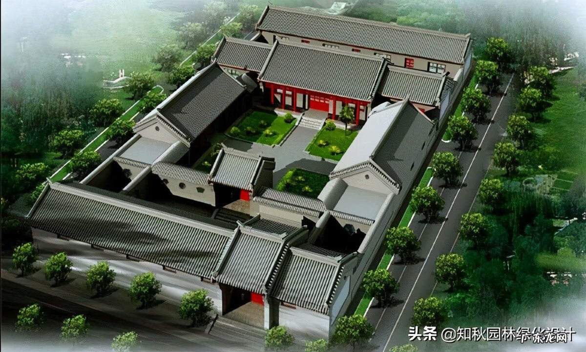 四合院天井怎么装修效果图 新中式三合院天井和影壁风水