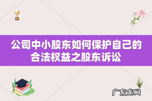 公司中小股东如何保护自己的合法权益之股东诉讼