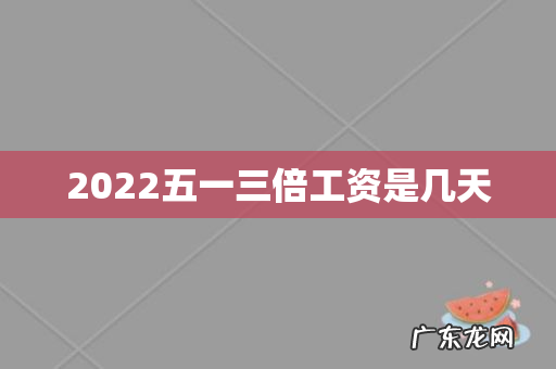 2022五一三倍工资是几天