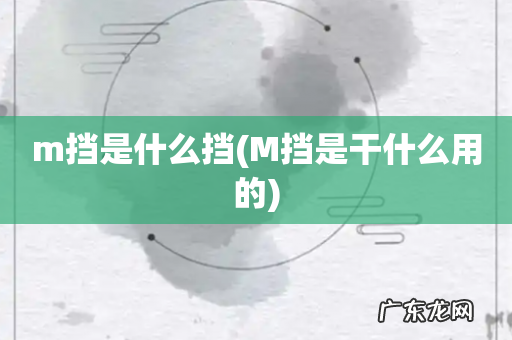 M挡是干什么用的 m挡是什么挡