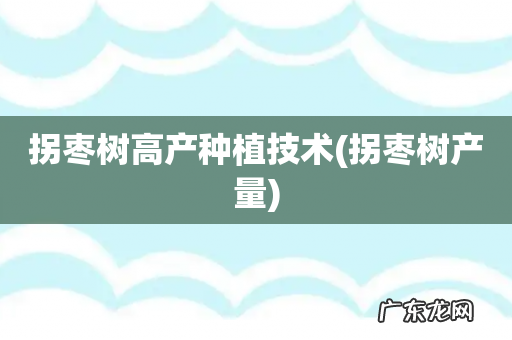 拐枣树产量 拐枣树高产种植技术
