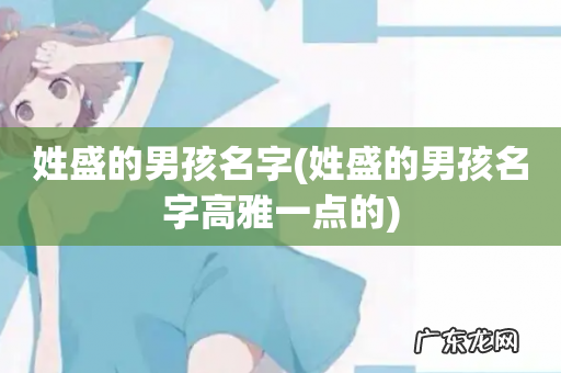 姓盛的男孩名字高雅一点的 姓盛的男孩名字