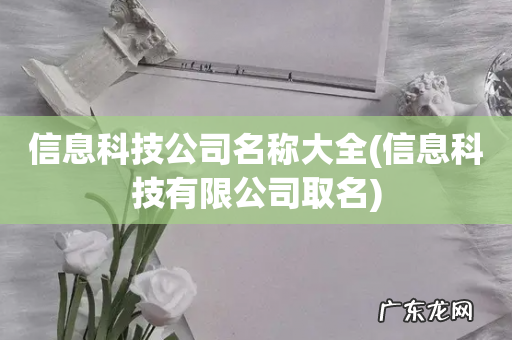信息科技有限公司取名 信息科技公司名称大全