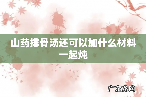 山药排骨汤还可以加什么材料一起炖