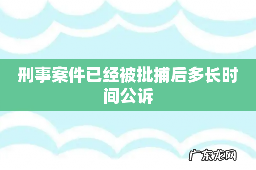 刑事案件已经被批捕后多长时间公诉