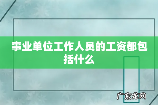 事业单位工作人员的工资都包括什么