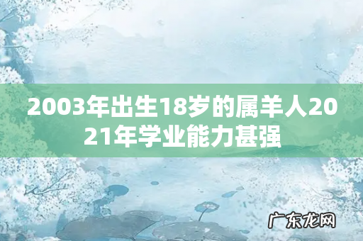 2003年出生18岁的属羊人2021年学业能力甚强