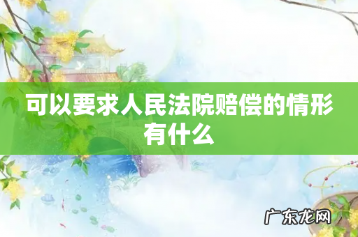 可以要求人民法院赔偿的情形有什么