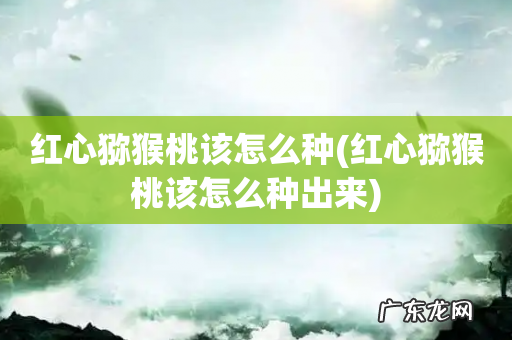 红心猕猴桃该怎么种出来 红心猕猴桃该怎么种