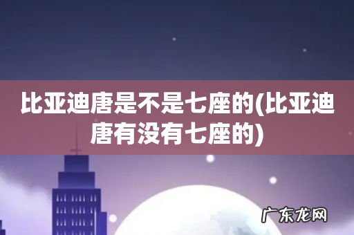 比亚迪唐有没有七座的 比亚迪唐是不是七座的