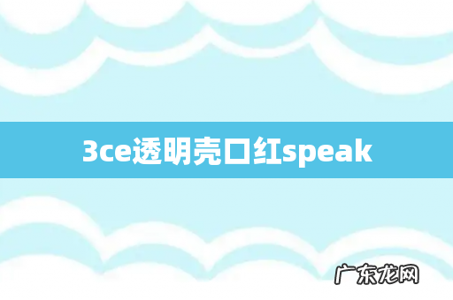 3ce透明壳口红speak