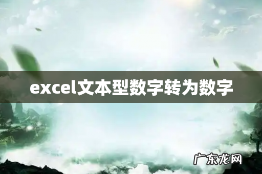 excel文本型数字转为数字