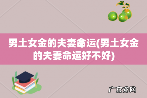 男土女金的夫妻命运好不好 男土女金的夫妻命运