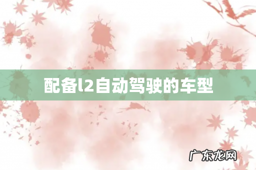 配备l2自动驾驶的车型