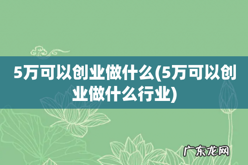 5万可以创业做什么行业 5万可以创业做什么