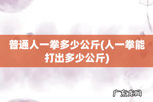 人一拳能打出多少公斤 普通人一拳多少公斤