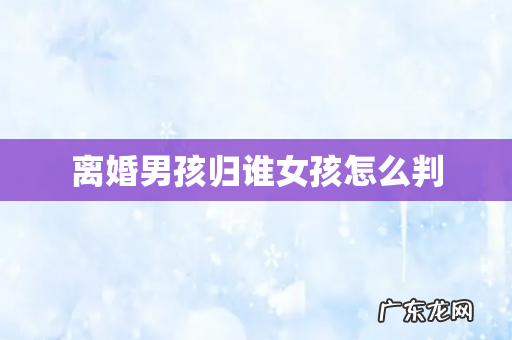 离婚男孩归谁女孩怎么判