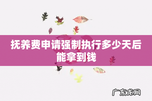 抚养费申请强制执行多少天后能拿到钱