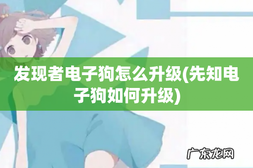 先知电子狗如何升级 发现者电子狗怎么升级