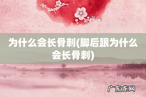 脚后跟为什么会长骨刺 为什么会长骨刺