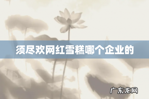 须尽欢网红雪糕哪个企业的