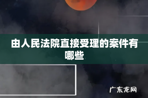 由人民法院直接受理的案件有哪些
