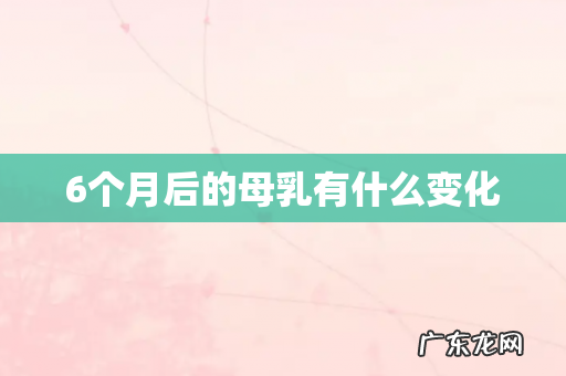 6个月后的母乳有什么变化