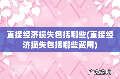直接经济损失包括哪些费用 直接经济损失包括哪些