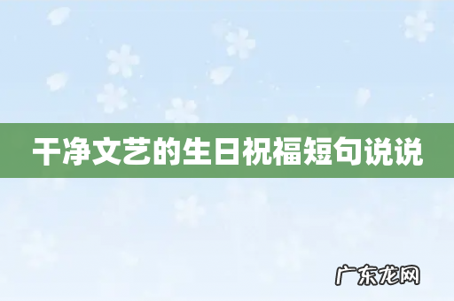 干净文艺的生日祝福短句说说