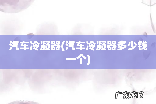 汽车冷凝器多少钱一个 汽车冷凝器