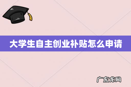 大学生自主创业补贴怎么申请
