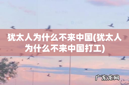 犹太人为什么不来中国打工 犹太人为什么不来中国