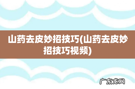 山药去皮妙招技巧视频 山药去皮妙招技巧