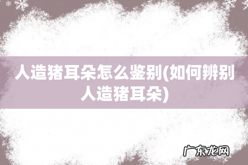 如何辨别人造猪耳朵 人造猪耳朵怎么鉴别