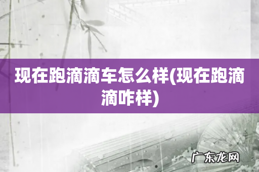 现在跑滴滴咋样 现在跑滴滴车怎么样