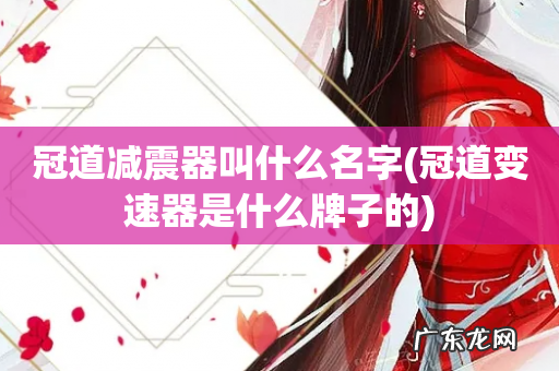 冠道变速器是什么牌子的 冠道减震器叫什么名字