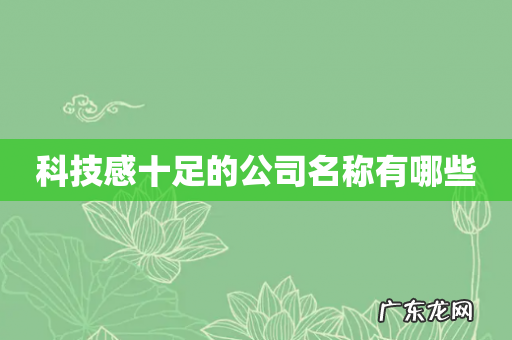 科技感十足的公司名称有哪些