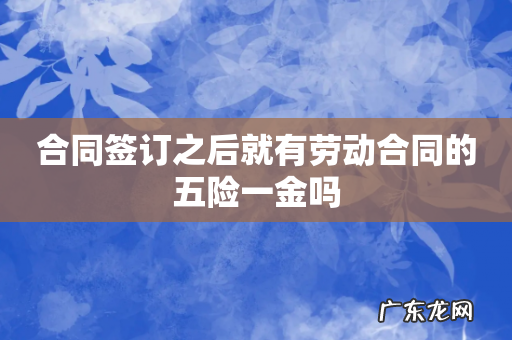 合同签订之后就有劳动合同的五险一金吗