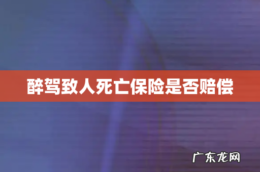 醉驾致人死亡保险是否赔偿