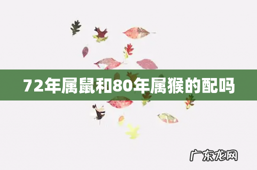 72年属鼠和80年属猴的配吗