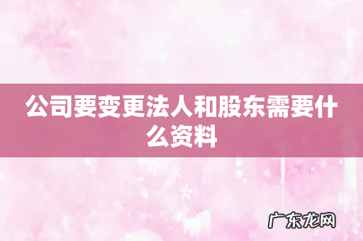 公司要变更法人和股东需要什么资料