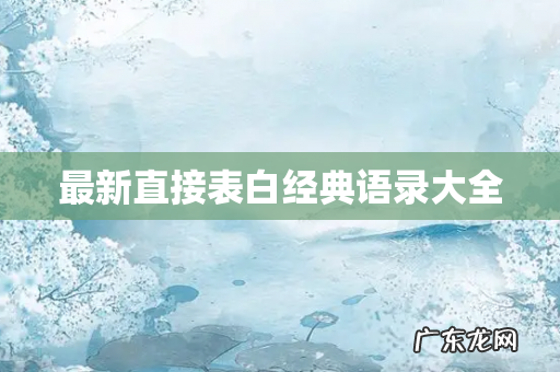 最新直接表白经典语录大全