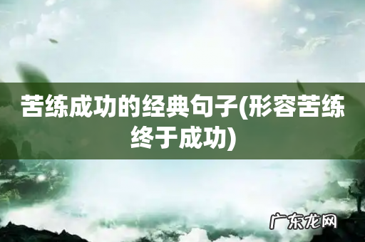 形容苦练终于成功 苦练成功的经典句子
