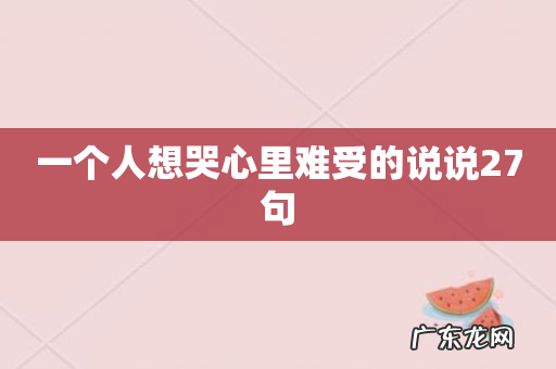 一个人想哭心里难受的说说27句